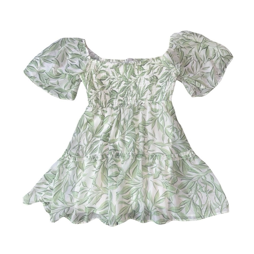 Leaf Print Green Women's dress